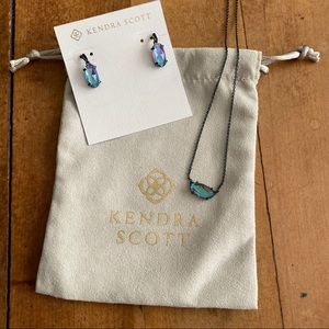 Kendra Scott set in Dichroic Glass and Gunmetal